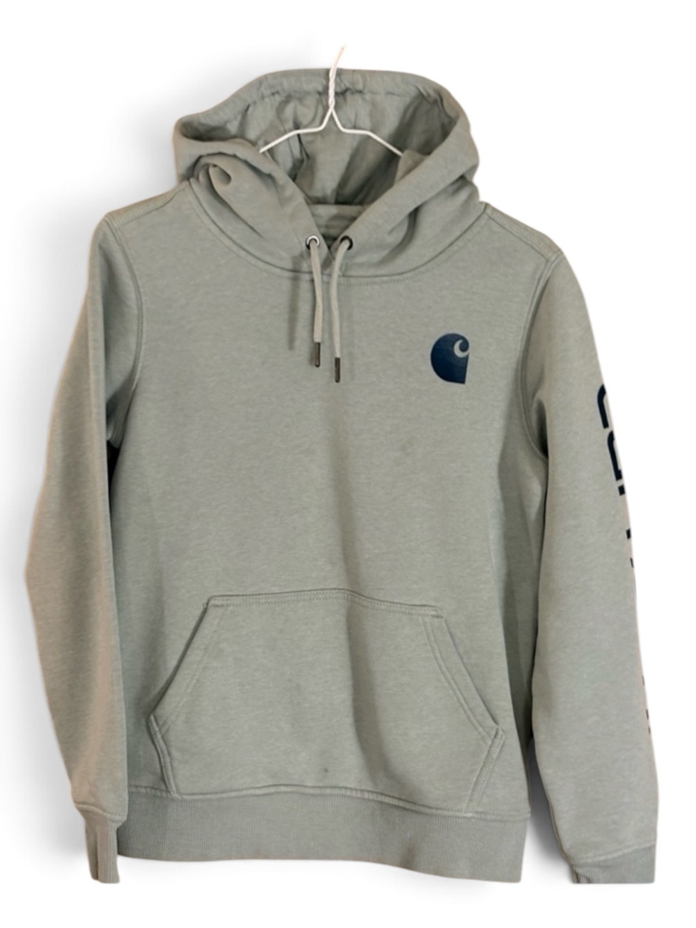 Carhartt Light Green Relaxed Fit Logo Hoodie Sweatshirt